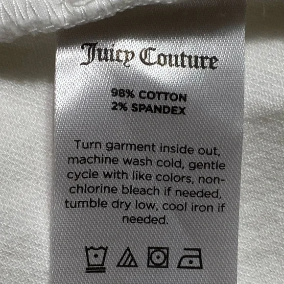 Juicy Couture White Jean Shorts Size 12 Stretch Denim 5 Pocket Zip Fly NWT - Picture 8 of 8